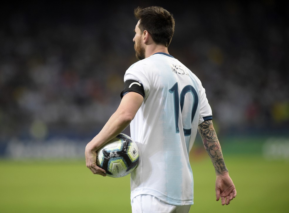 Messi durante a partida contra o Paraguai â Foto: AndrÃ© DurÃ£o