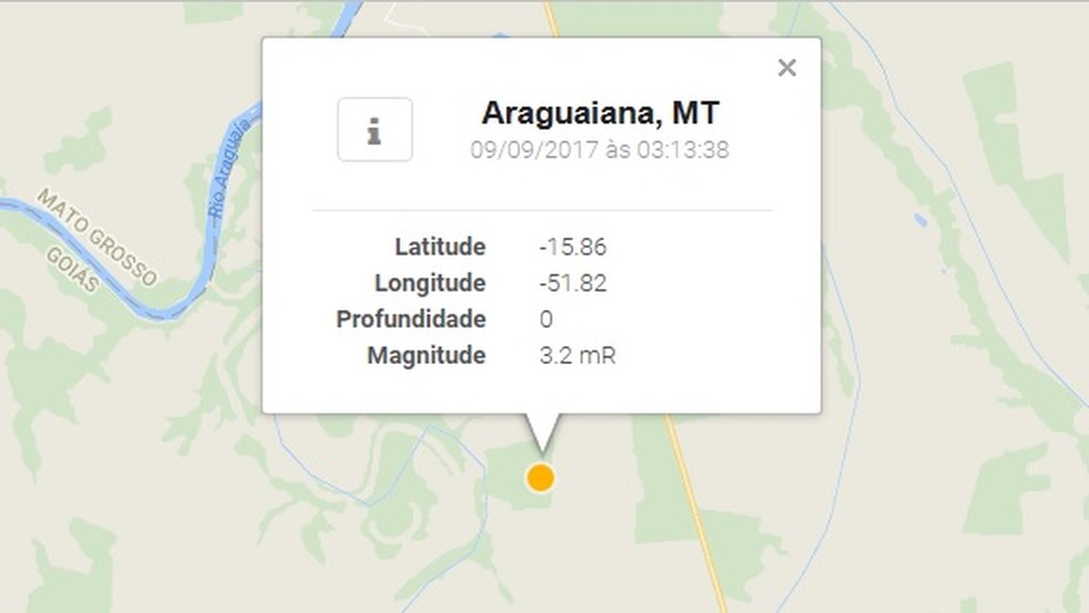 Abalo teve magnitude de 3,2 na escala Richter (Foto: Reprodução/ Obsis-UnB) Abalo teve magnitude de 3,2 na escala Richter (Foto: Reprodução/ Obsis-UnB)
