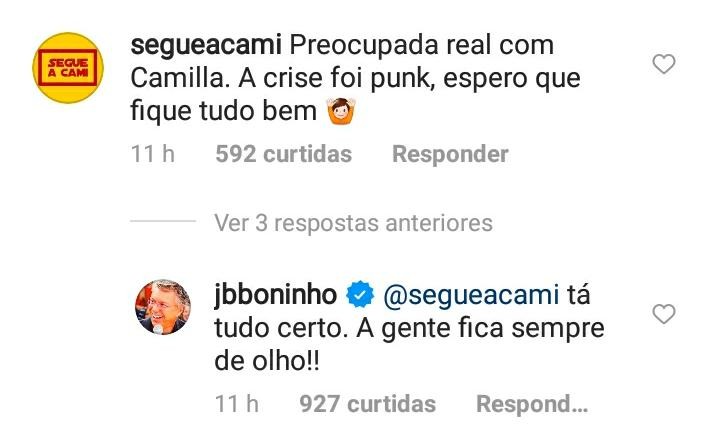 Boninho responde comentários de seguidores (Foto: Reprodução / Instagram)