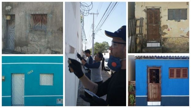 Casas escolhidas para reforma são encontradas pelos próprios voluntários andando pelas ruas ou por indicação de histórias no Instagram (Foto: DIVULGAÇÃO REFORAMAR/ Via BBC News Brasil)