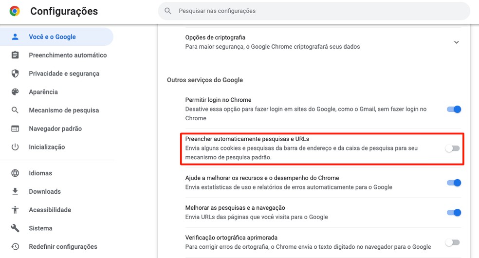 preenchimento automatico chrome