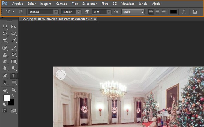 A interface do Photoshop CS6 é bem completa e a barra do topo concentra as configurações (Foto: Reprodução/Barbara Mannara)