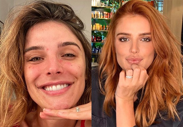 Antes e depois do visual dos cabelos de Rafa Brites (Foto: Reprodução/Instagram)