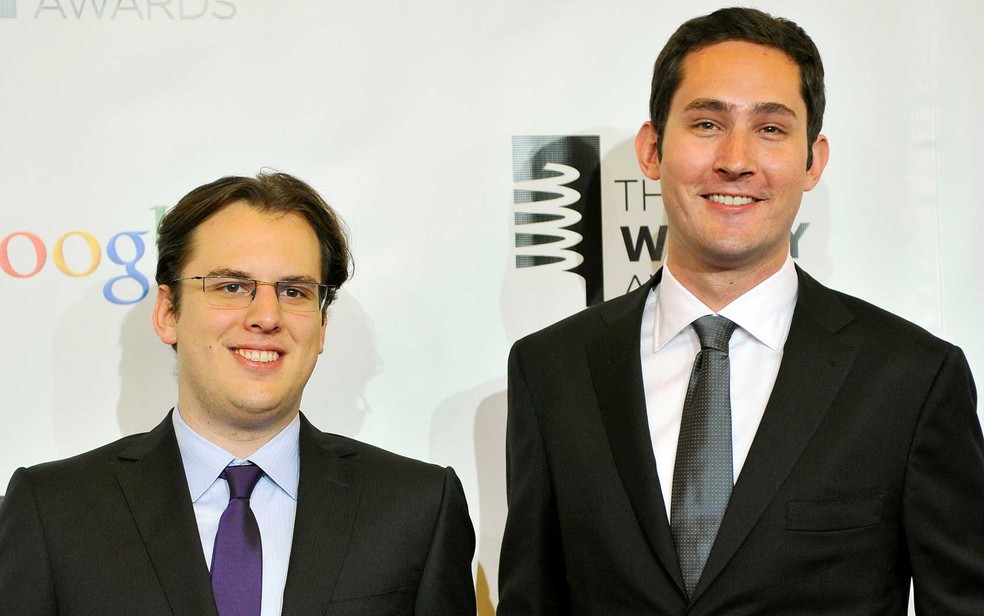 Fundadores do Instagram, Mike Krieger (esquerda) e Kevin Systrom, em Nova Iorque, em 21 de maio de 2012 — Foto: Stephen Chernin / Arquivo / Reuters