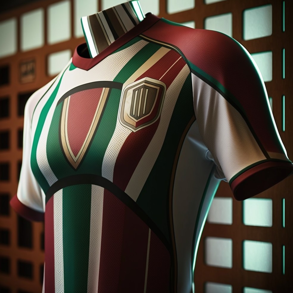 Fluminense: vers&atilde;o futurista da camisa criada por intelig&ecirc;ncia artificial &mdash; Foto: ge