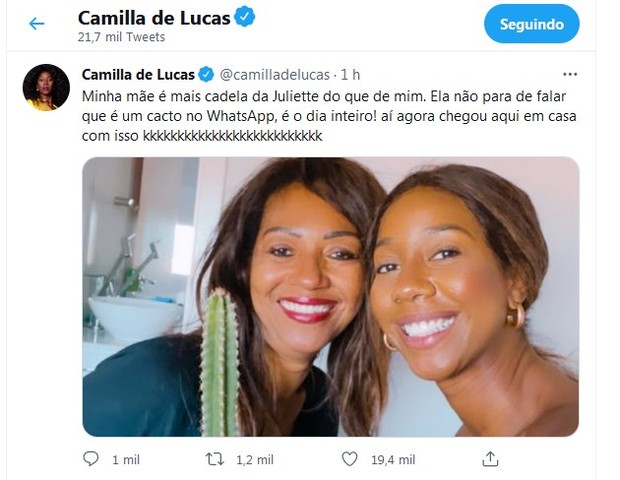 Post de Camilla de Lucas (Foto: Reprodução/Twitter)