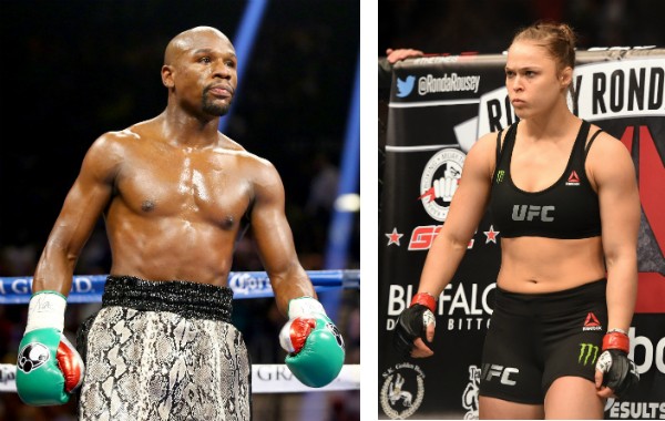 Os lutadores Floyd Mayweather e Ronda Rousey  (Foto: Getty Images)