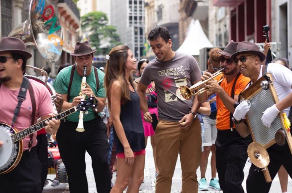 Banda durante evento em 2019  — Foto: Reprodução/Instagram Cidade do Futuro/Isabela Marques