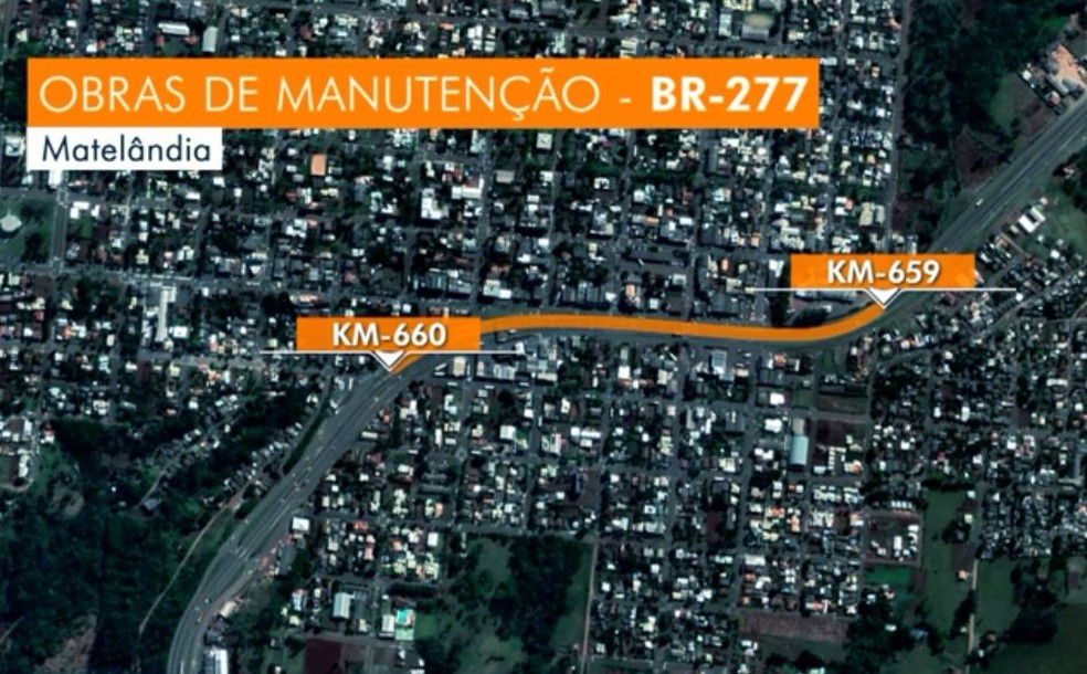 Obras serão realizadas em um quilômetro do trecho da BR-277 — Foto: RPC/Reprodução