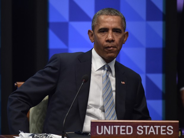 O presidente dos EUA, Barack Obama, durante conferência nas Filipinas nesta quinta-feira (19) (Foto: Philippe Lopez/AFP)