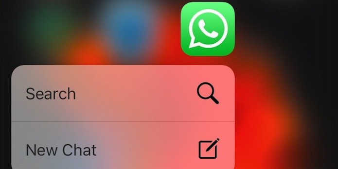 WhatsApp tem menu de ação rápida nos novos iPhones (Foto: Reprodução/iPhoneDigital)