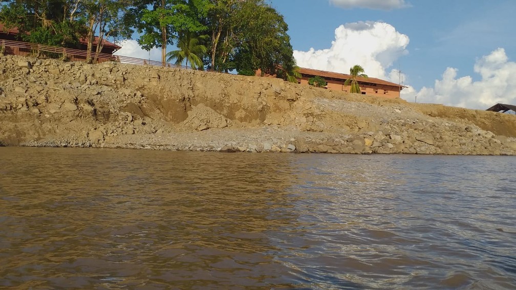 Argila no fundo do rio Madeira cedeu, acredita Defesa Civil — Foto: WhatsApp/Reprodução
