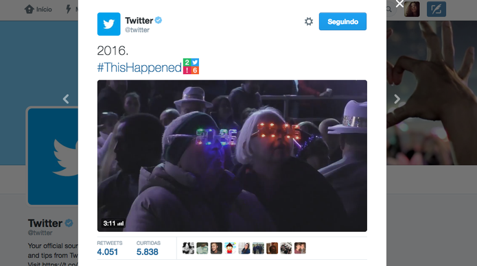 Twitter revela top 10 hashtags e retrospectiva de 2016 (Foto: Divulgação/Twitter)