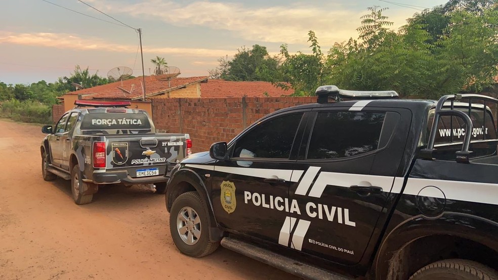 Polcia Militar e Polcia Civil do Piau cumprem mandado em Altos  Foto: Divulgao/PC-PI