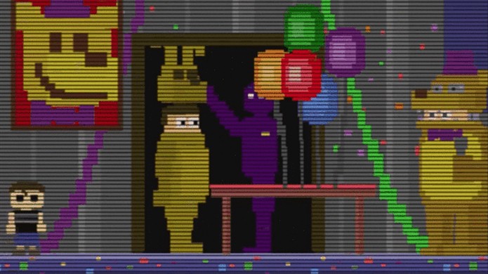 O desconhecido Purple Guy aparece apenas de relance na história (Foto: Reprodução/Kotaku)
