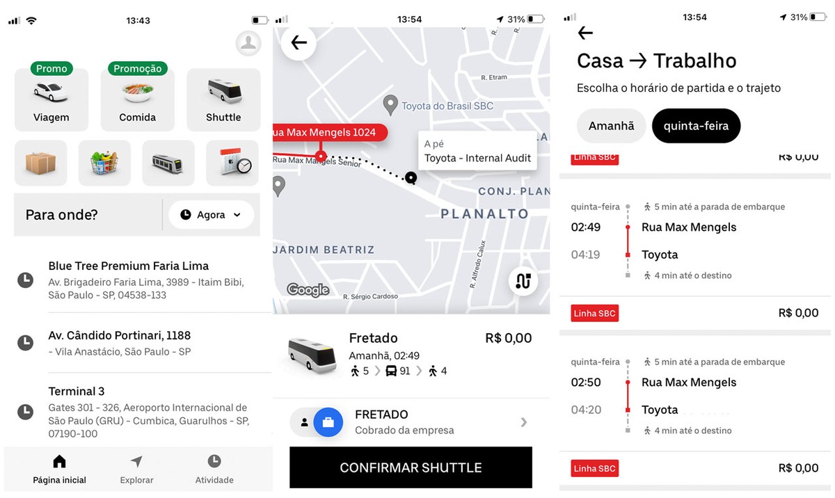 Uber começa serviço de ônibus e vans fretados para funcionários de empresas no Brasil | Tecnologia