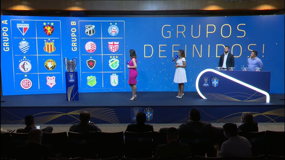 Sorteio Copa do Nordeste: CRB ficou no Grupo B — Foto: Reprodução/Youtube