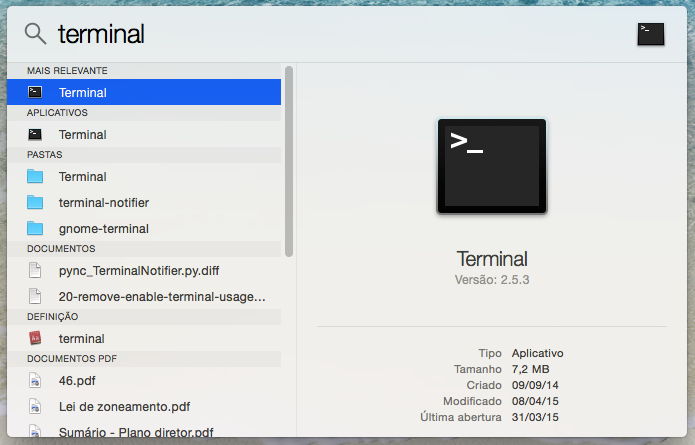 Abra o Terminal do Mac OS X (Foto: Reprodução/Helito Bijora)