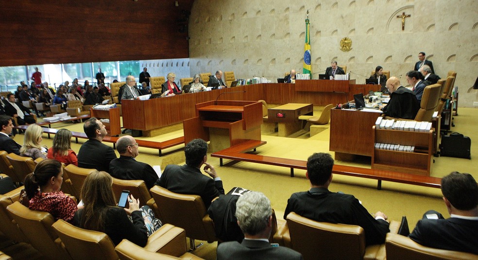 Ministros do STF no plenário do tribunal durante a sessão desta quarta (8) — Foto: Carlos Moura/SCO/STF