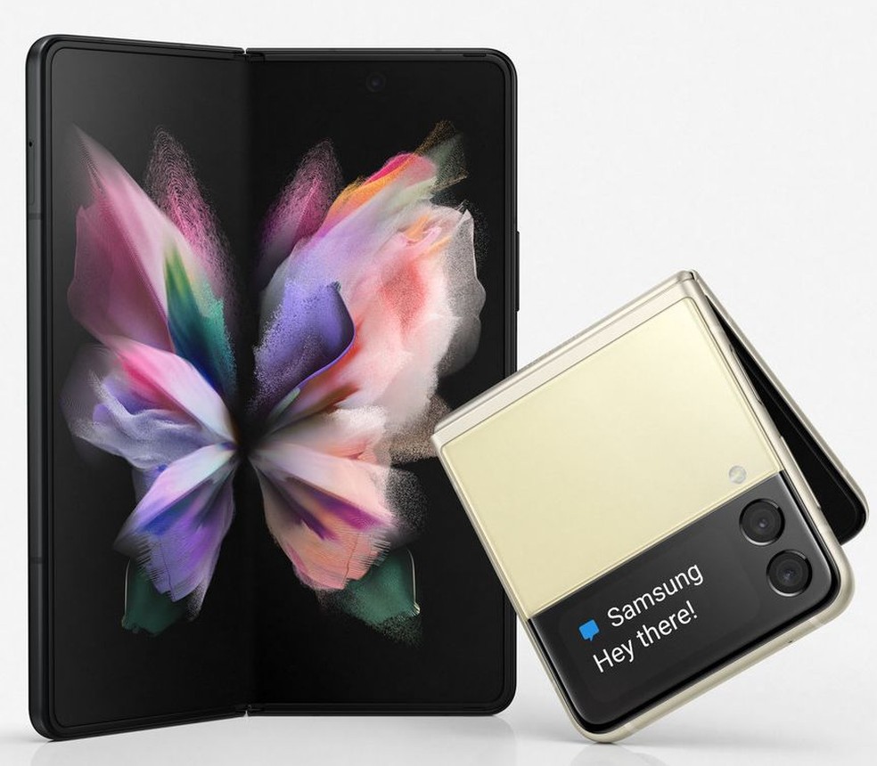 Supostos Galaxy Z Fold 3 e Z Flip 3 5G vazam na internet com design parecido aos antecessores — Foto: Reprodução/Evan Blass/Twitter