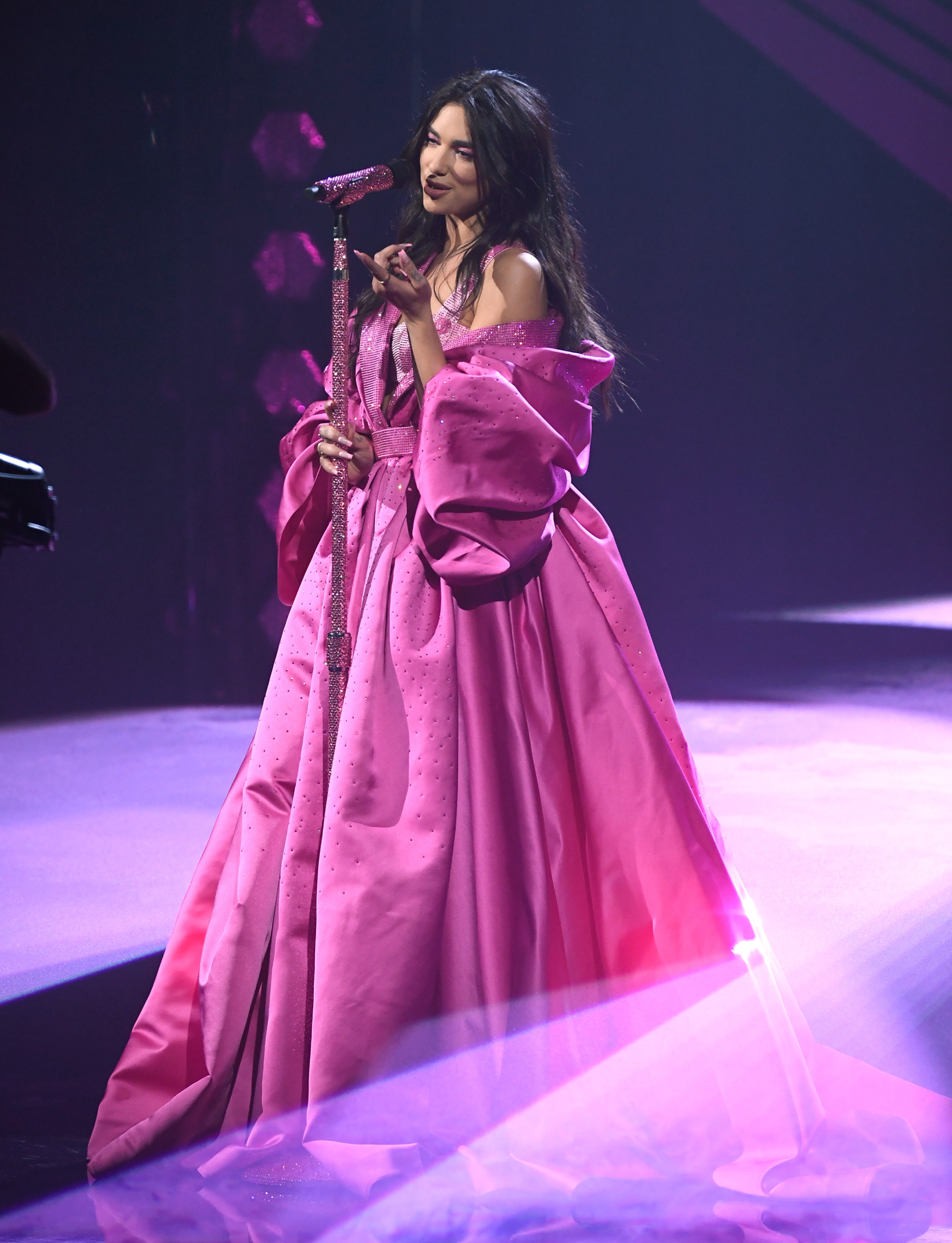 LOS ANGELES, CALIFORNIA: In this image released on March 14, Dua Lipa performs onstage during the 63rd Annual GRAMMY Awards at Los Angeles Convention Center in Los Angeles, California and broadcast on March 14, 2021. (Photo by Kevin Winter/Getty Images fo (Foto: Getty Images for The Recording A)