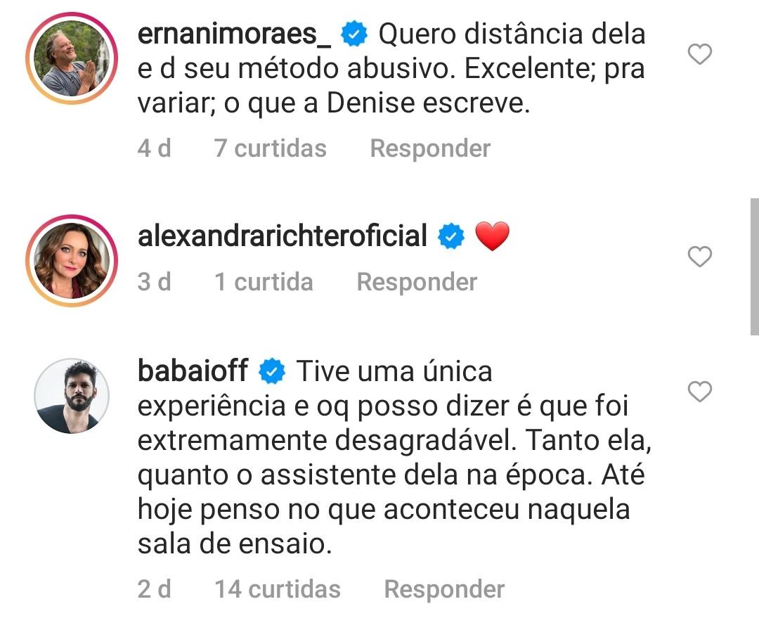 Atores criticam Fátima Toledo (Foto: Instagram)