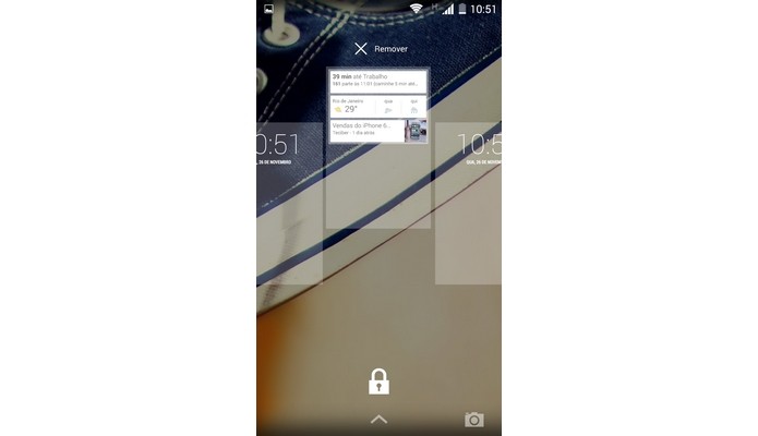 Widget selecionado para ser removido (Foto: Reprodução/Raquel Freire)