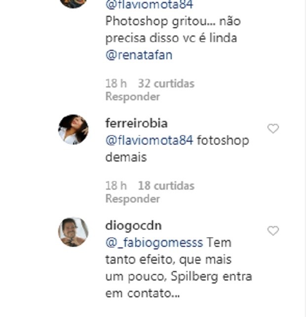 Comentários na foto de Renata Fan (Foto: Reprodução/Instagram)