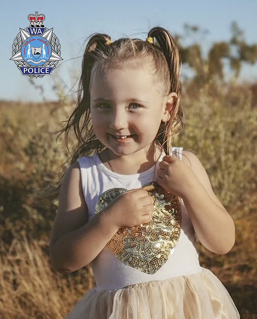 Imagem de Cleo Smith, uma garota de 4 anos que está desaparecida na Austrália — Foto: Western Australian Police Force/Via AFP