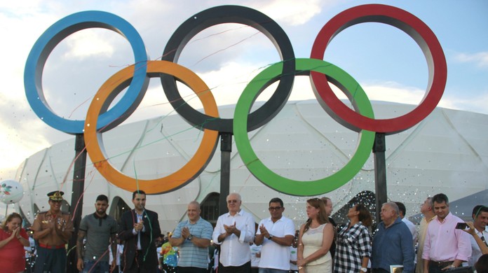 Com presença de Gabigol, Arena da Amazônia lança 'Anéis Olímpicos