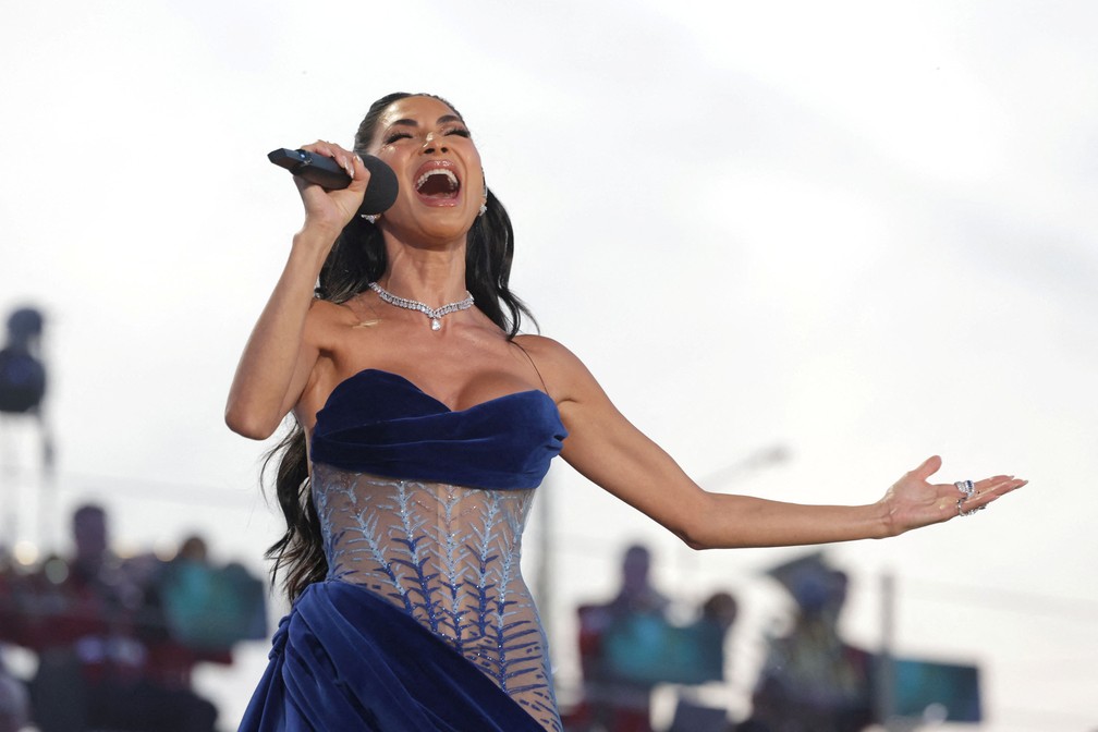 Nicole Scherzinger durante apresentação no show de coroação do Rei Charles III, em Londres, em 7 de maio de 2023 — Foto: Chris Jackson/Pool via REUTERS