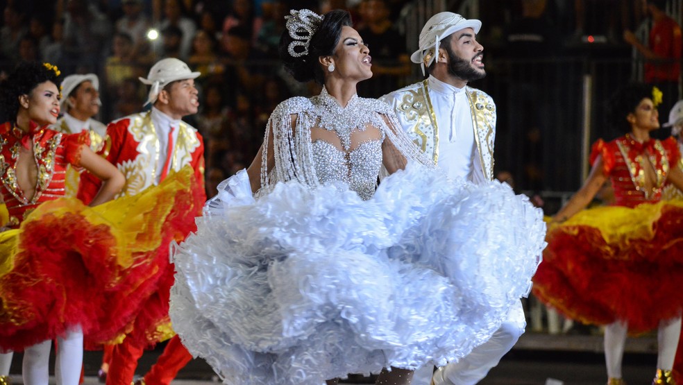 Casal de noivos da Pizada da Butina no Arraiá da Capital 2019 — Foto: Júnior Suzuki/Prefeitura de Palmas