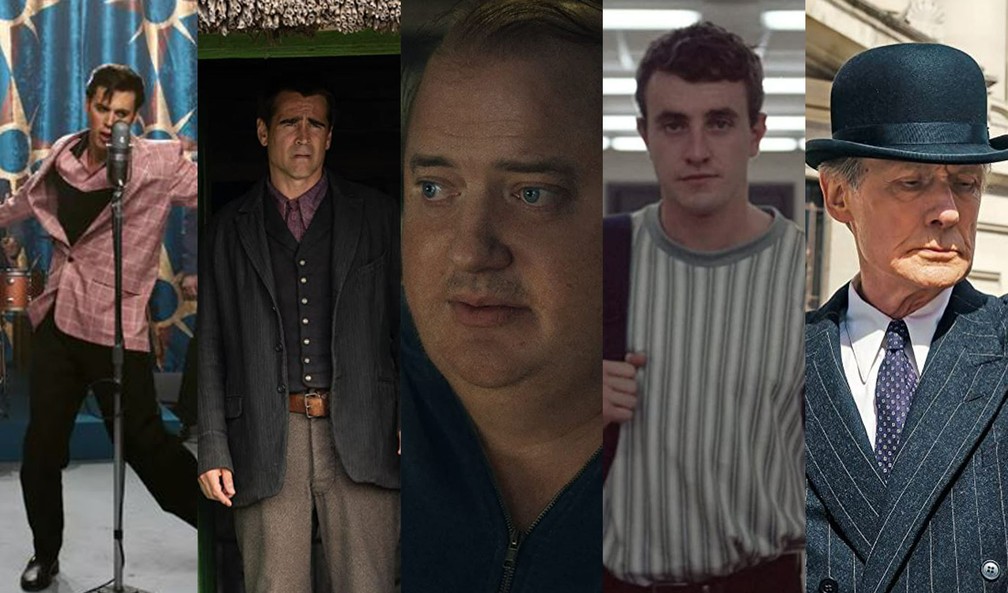 Austin Butler, Colin Farrell, Brendan Fraser, Paul Mescal e Bill Nighy são indicados ao Oscar 2023 de Melhor Ator — Foto: Divulgação