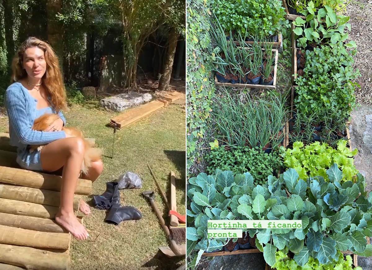Mariana Goldfarb e Cauã Reymond decidiram investir em uma horta em casa (Foto: Reprodução / Instagram)