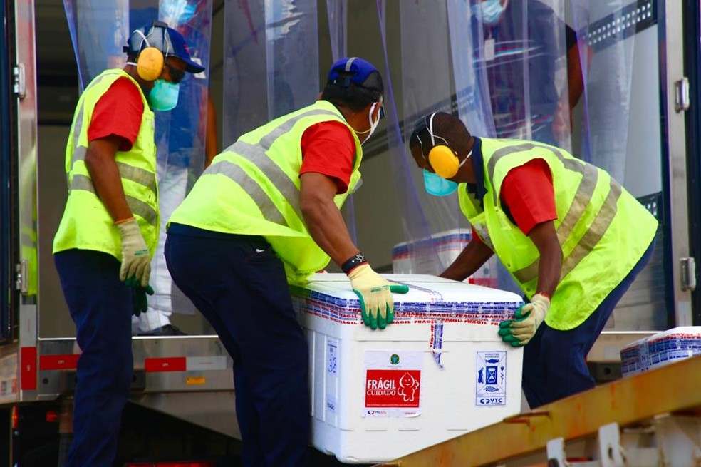 Maranhão recebe novas doses da CoronaVac para vacinar idosos e profissionais da saúde — Foto: Gilson Teixeira 