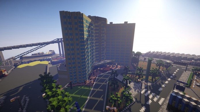 Cidade de Los Santos, mapa de GTA 5, recriada em Minecraft (Foto: Planet Minecraft)