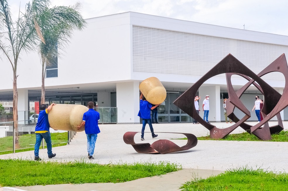Primeiras esculturas chegam ao Museu de Arte de Brasília — Foto: Joel Rodrigues / Agência Brasília