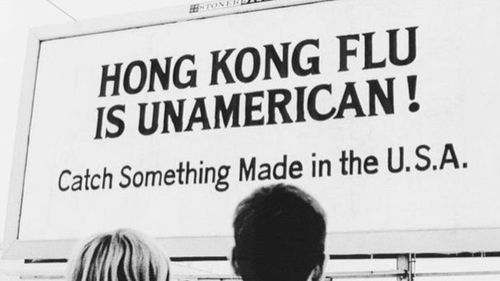Batizada de gripe de Hong Kong, ela matou 1 milhão de pessoas, mas hoje não se dá mais nomes de lugares a pandemias para evitar discriminação — Foto: Getty Images/BBC
