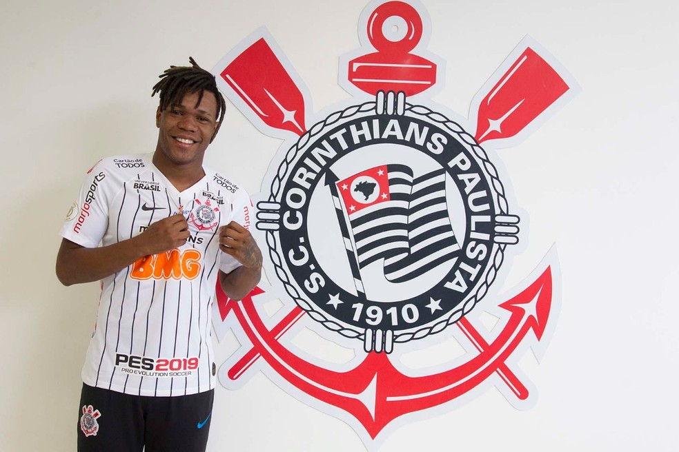 Matheus Jesus é anunciado pelo Corinthians — Foto: Daniel Augusto Jr/ Agência Corinthians