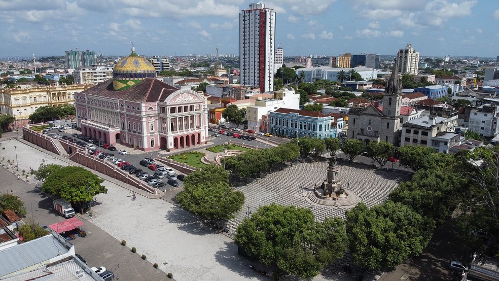 Teatro Amazonas e centro histórico de Manaus — Foto: Divulgação
