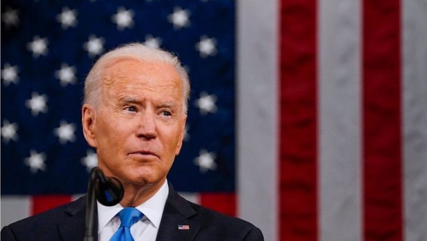 Joe Biden volta ao Congresso, desta vez como presidente dos Estados Unidos (Foto: Getty Images via BBC)