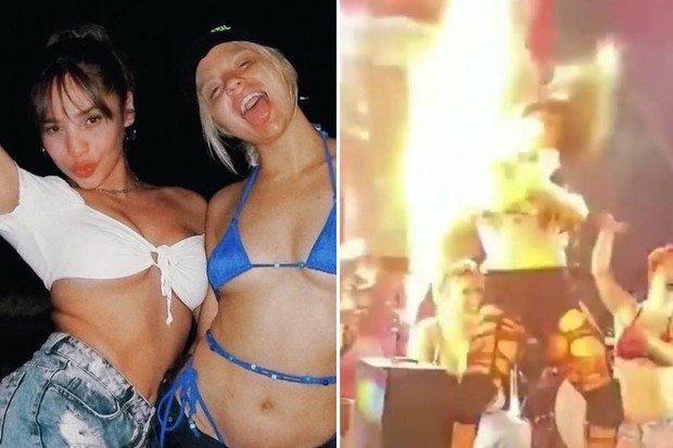 Vídeo de dançarina de Luísa Sonza 'apagando' chamas no cabelo viraliza  (Foto: Reprodução/Instagram)