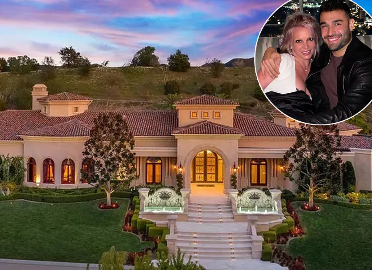 Britney Spears e Sam Asghari se mudam para mansão (Foto: Reprodução Instagram e Zillow)
