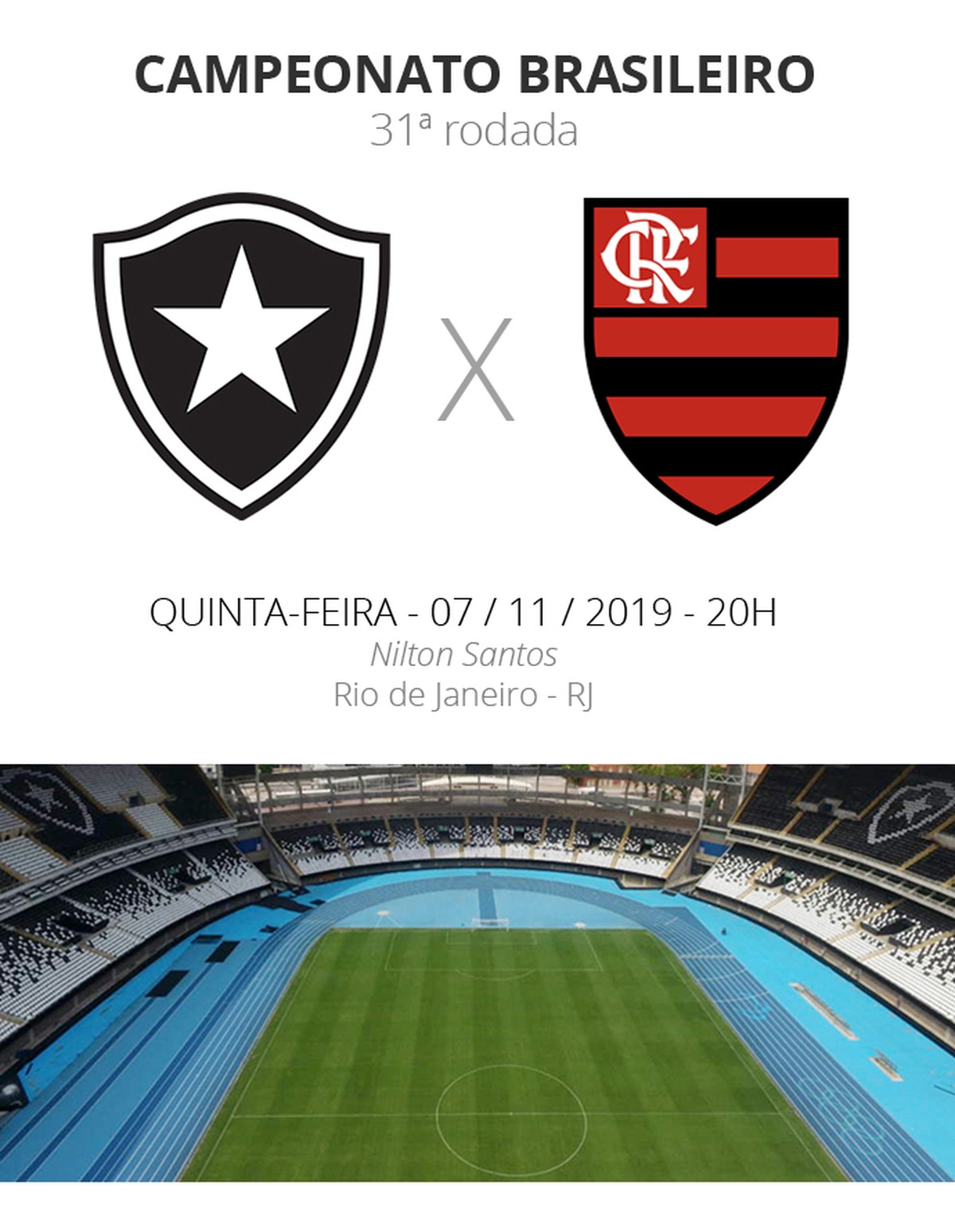 Botafogo x Flamengo veja como assistir, escalações, desfalques e arbitragem brasileirão série
