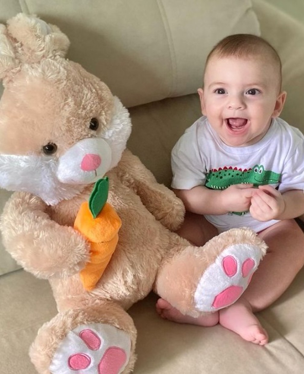 ‘O esperado que me surpreendeu’, disse Jéssica Melo em relação a gravidez do pequeno João Lucca, de seis meses.  — Foto: Jéssica Melo/Arquivo pessoal