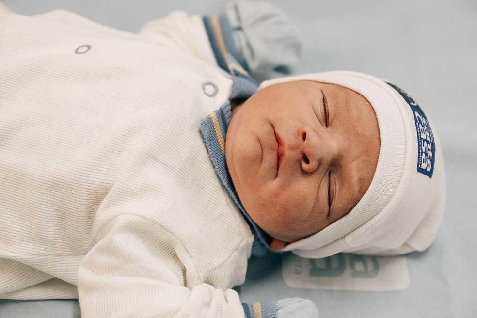 Nasce Pierre, bebê de trisal, em Bragança Paulista — Foto: Arquivo Pessoal