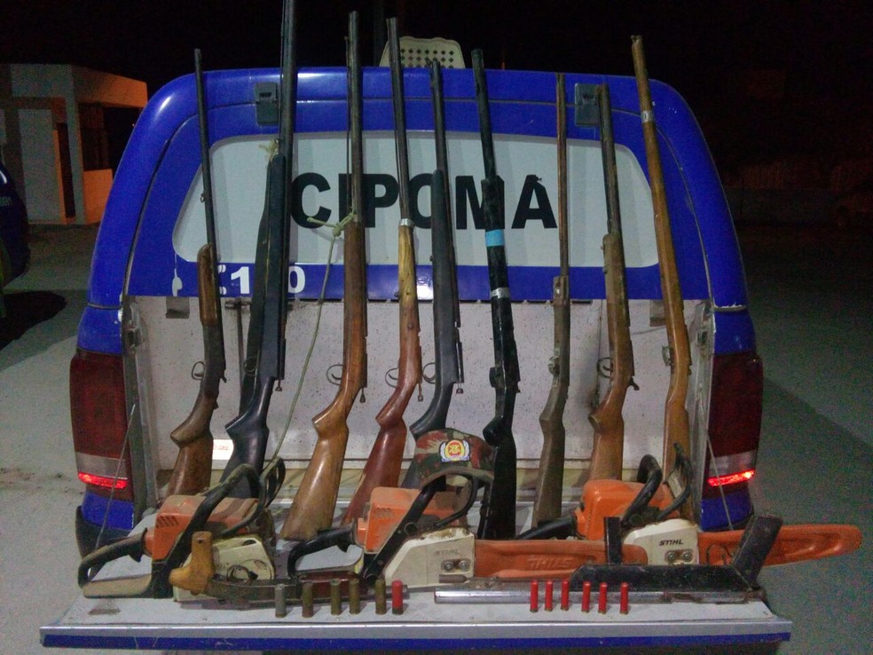 Espingardas foram encontradas na zona rural do município do Sertão (Foto: Polícia Militar/Divulgação)