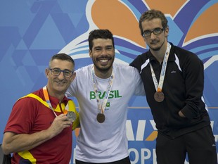 Daniel Dias Sebastian Rodriguez Roy Perkins evento-teste natação paralímpica (Foto: Daniel Zappe/MPIX/CPB)