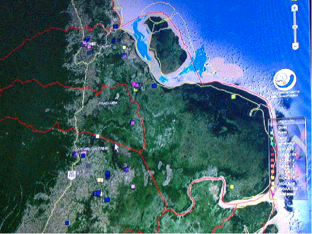 Mapa feito via satélite mostra os focos de incêndio no Amapá (Foto: Reprodução/Iepa)