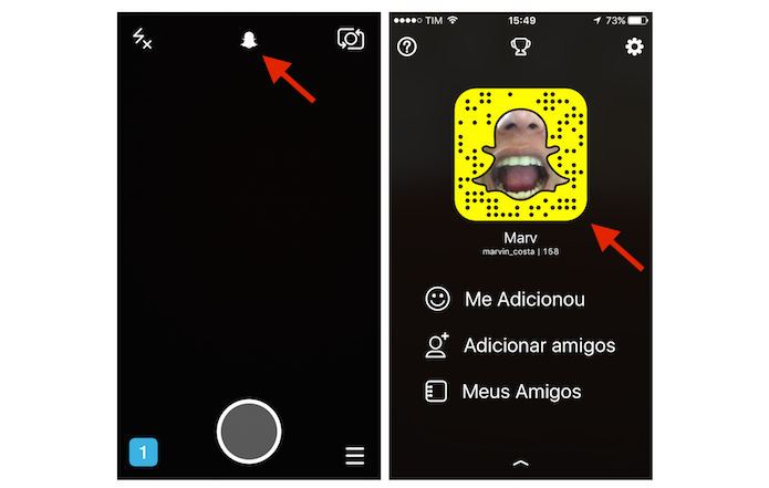 Iniciando a ação para alterar a foto de exibição de um perfil do Snapchat (Foto: Reprodução/Marvin Costa)